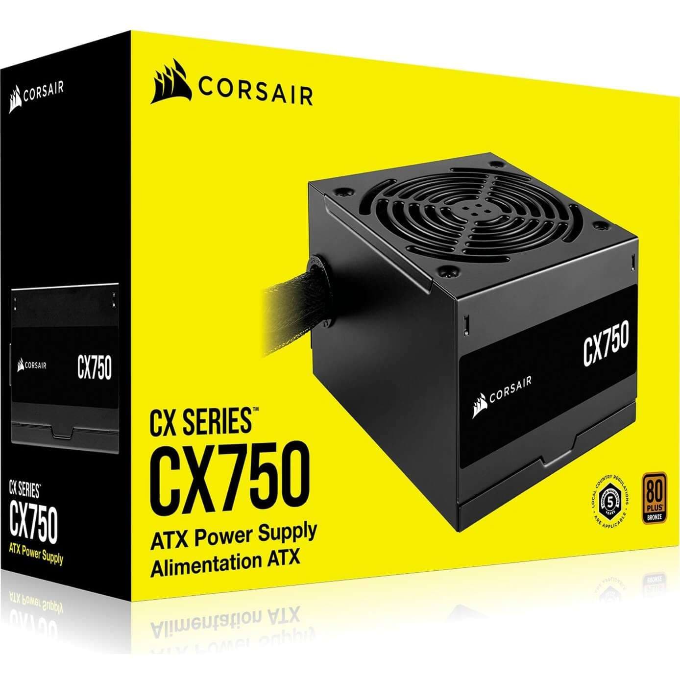 Nguồn máy tính Corsair CX750 (80 Plus Bronze/ Màu Đen)