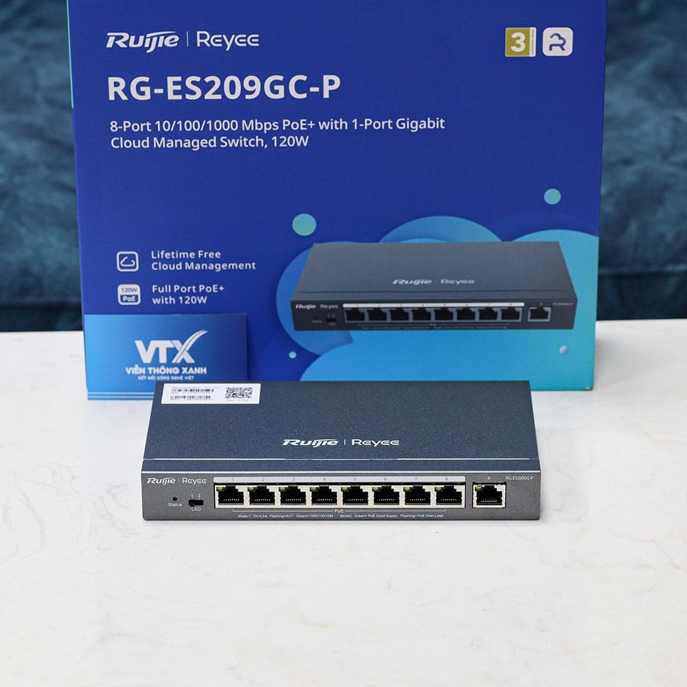 Switch RUIJIE RG-ES209GC-P (Layer 2 Smart Managed PoE)
