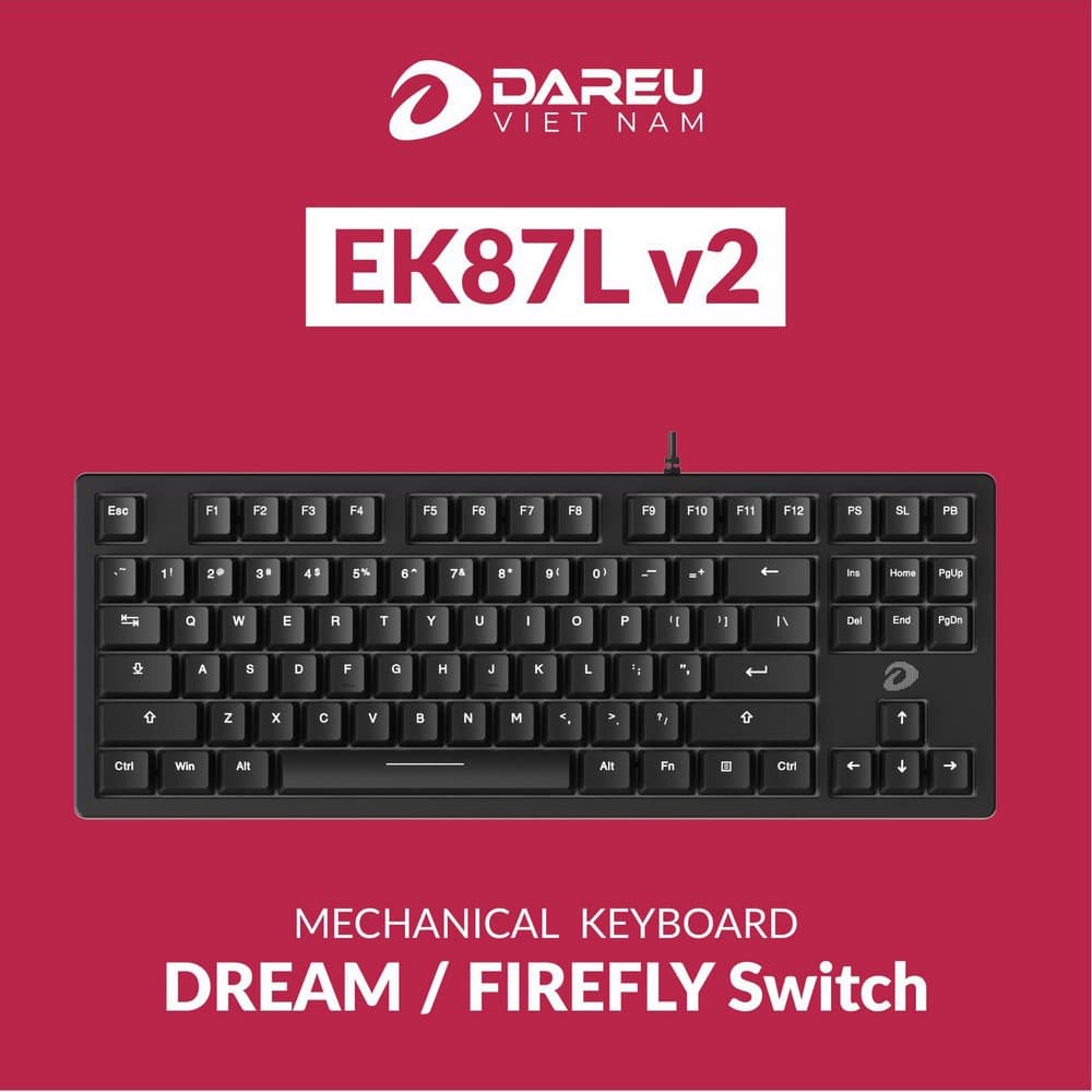 Bàn phím cơ DAREU EK87L v2 Black Dream switch