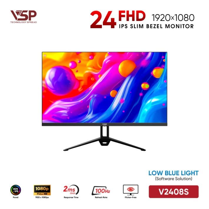 Màn hình VSP V2408S (23.8 inch/FHD/IPS/75Hz/2ms/Pink)